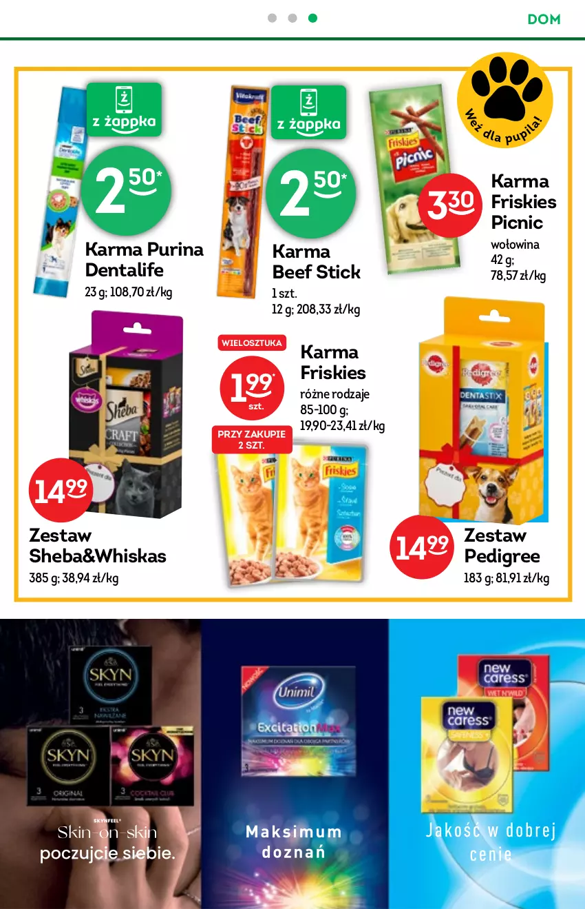 Gazetka promocyjna Żabka - ważna 24.11 do 30.12.2021 - strona 48 - produkty: Friskies, Pedigree, Pur, Purina, Sheba, Skyn, Unimil, Whiskas, Wołowina