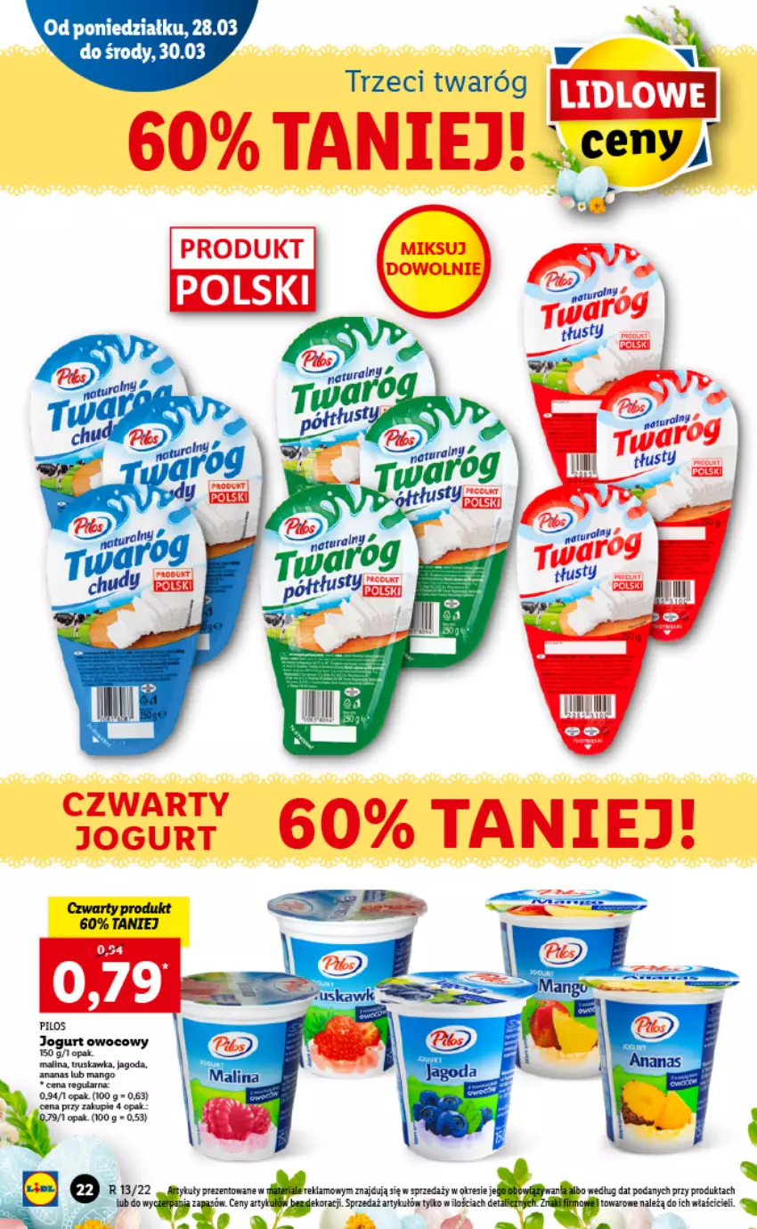 Gazetka promocyjna Lidl - GAZETKA - ważna 28.03 do 30.03.2022 - strona 22 - produkty: Jogurt, Twaróg