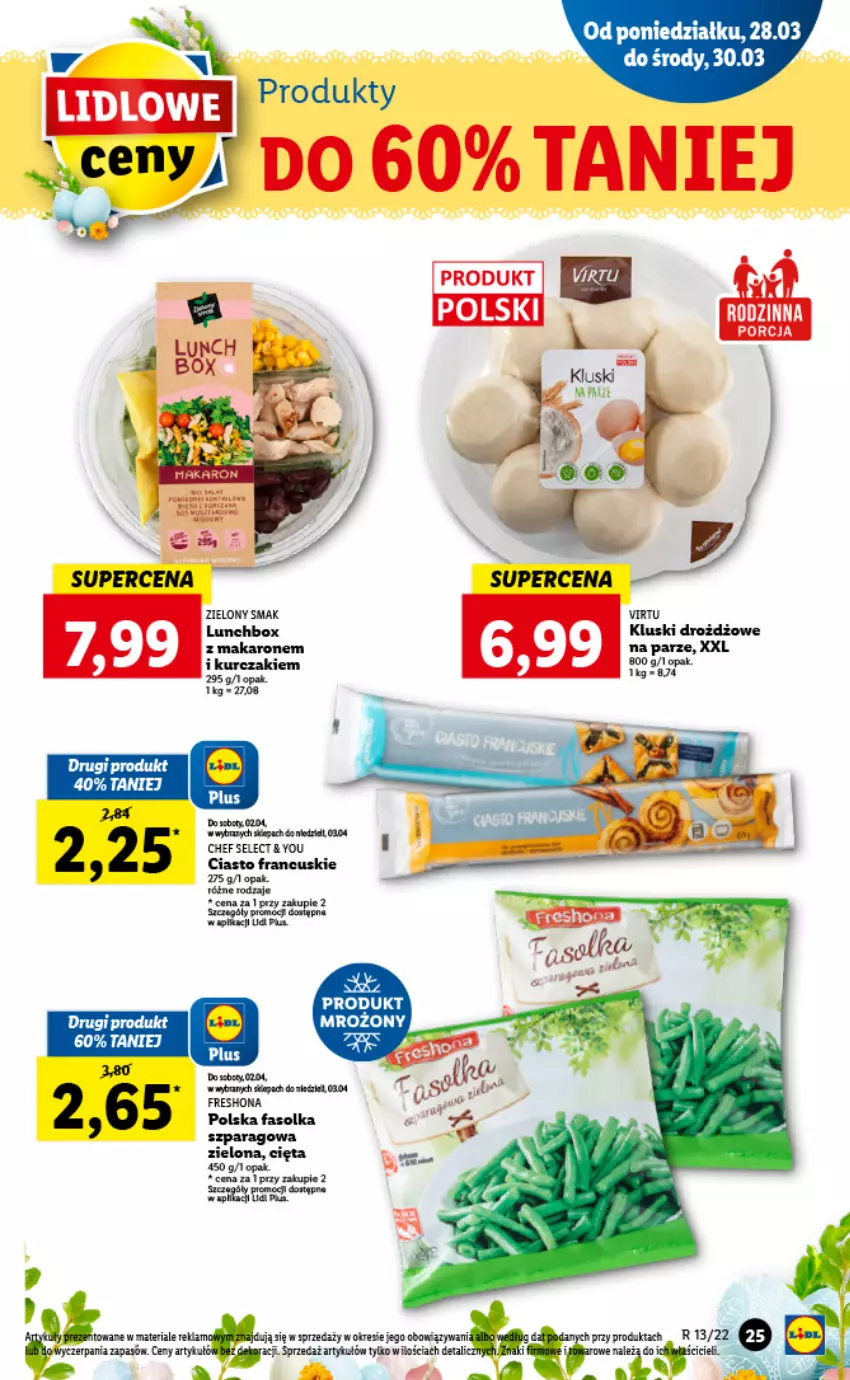 Gazetka promocyjna Lidl - GAZETKA - ważna 28.03 do 30.03.2022 - strona 25 - produkty: Ciasto francuskie, Fa, Kurczak, Makaron, Por, Tran, Virtu