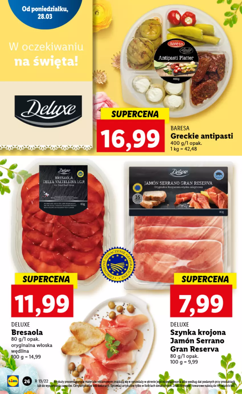 Gazetka promocyjna Lidl - GAZETKA - ważna 28.03 do 30.03.2022 - strona 26 - produkty: Bresaola, Fa, Gin, Gra, Jamón serrano, Ser, Szynka, Wędlina