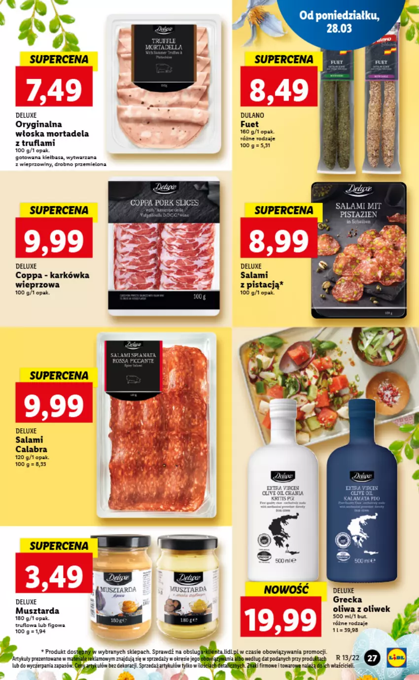 Gazetka promocyjna Lidl - GAZETKA - ważna 28.03 do 30.03.2022 - strona 27 - produkty: Dell, Gin, Karkówka wieprzowa, Mus, Musztarda, Oliwa z oliwek, Salami