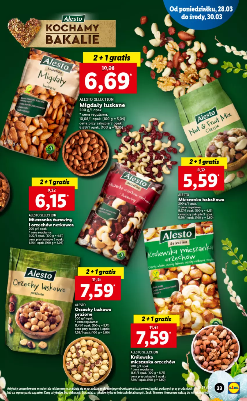 Gazetka promocyjna Lidl - GAZETKA - ważna 28.03 do 30.03.2022 - strona 33 - produkty: Fa, Mieszanka bakaliowa, Migdały, Migdały łuskane, Ser