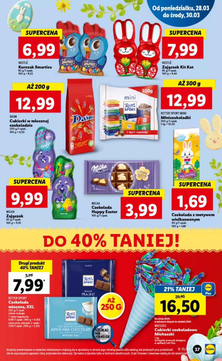 Gazetka promocyjna Lidl - GAZETKA - ważna 28.03 do 30.03.2022 - strona 37 - produkty: Czekolada, Milka