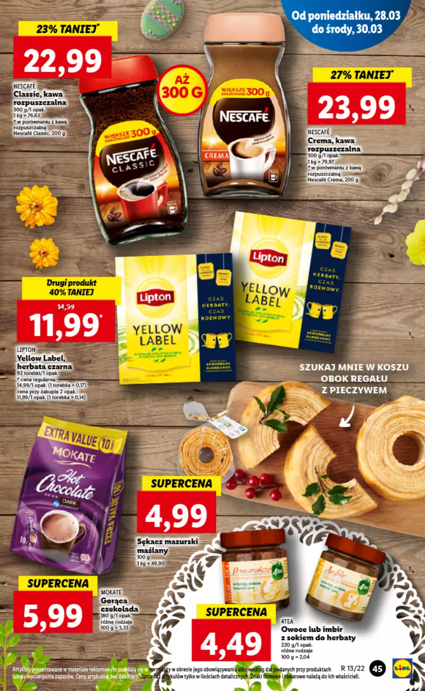 Gazetka promocyjna Lidl - GAZETKA - ważna 28.03 do 30.03.2022 - strona 45 - produkty: Fa, Herbata, Herbata czarna, Imbir, Kosz, Piec, Por, Regał, Torebka