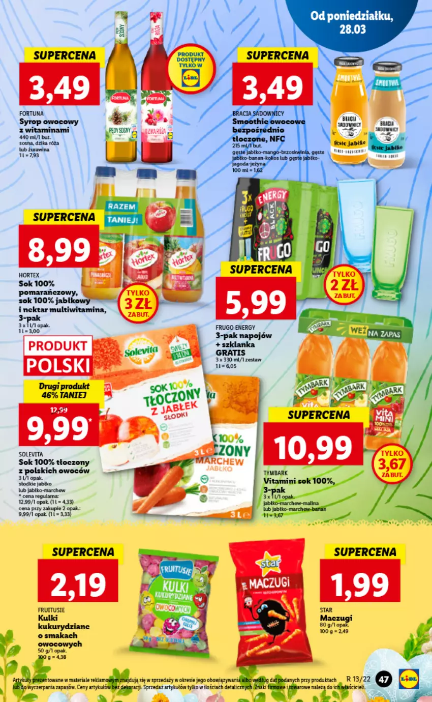 Gazetka promocyjna Lidl - GAZETKA - ważna 28.03 do 30.03.2022 - strona 47 - produkty: Fortuna, Gra, Nektar, Syrop, Szklanka