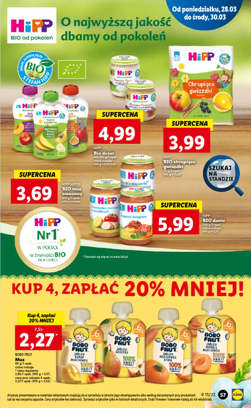 Gazetka promocyjna Lidl - GAZETKA - ważna 28.03 do 30.03.2022 - strona 57 - produkty: HiPP, Mus, Noż