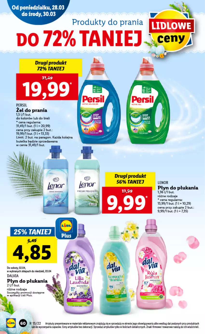 Gazetka promocyjna Lidl - GAZETKA - ważna 28.03 do 30.03.2022 - strona 60 - produkty: Lenor, Olej, Persil, Płyn do płukania, Rama