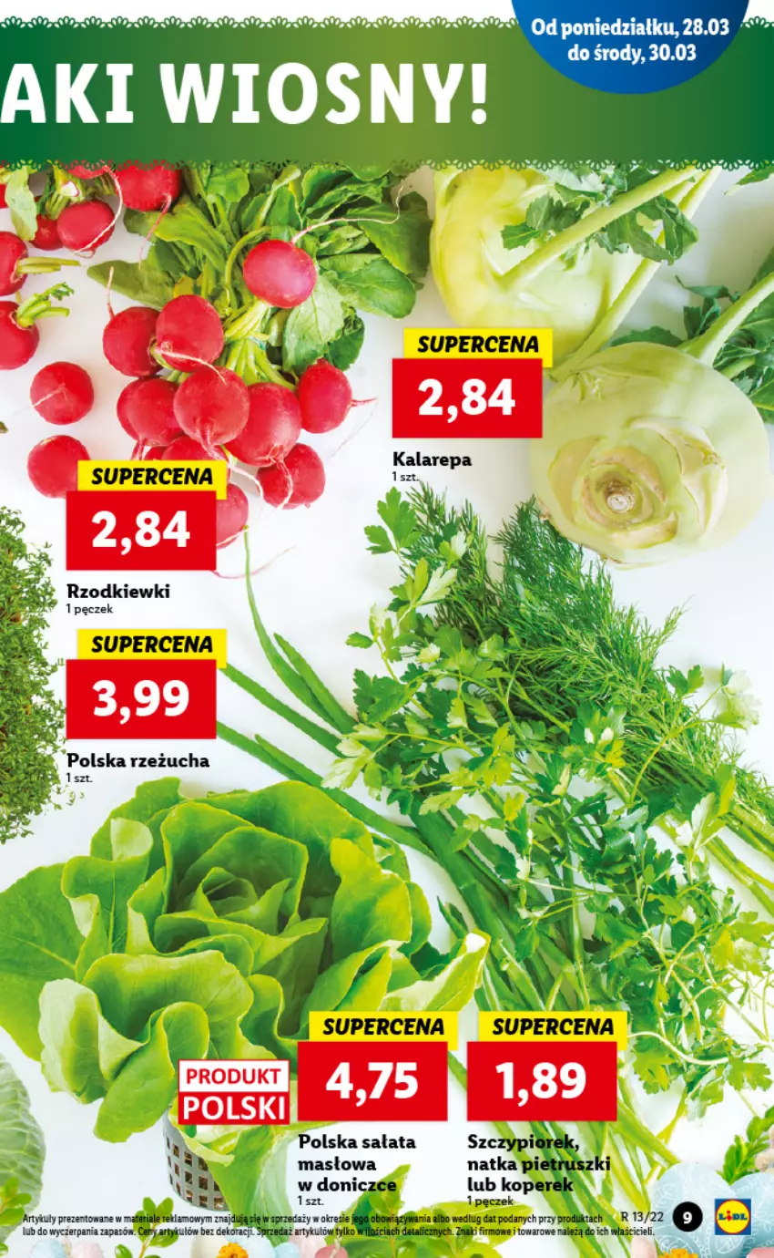 Gazetka promocyjna Lidl - GAZETKA - ważna 28.03 do 30.03.2022 - strona 9 - produkty: HP, Masło, Sałat, Sałata masłowa