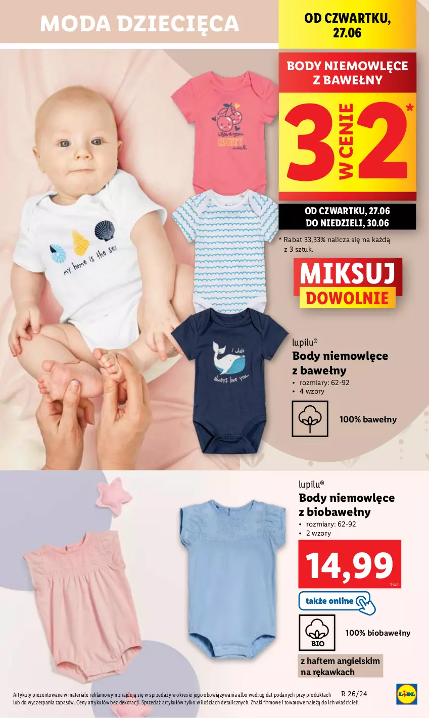 Gazetka promocyjna Lidl - GAZETKA - ważna 24.06 do 29.06.2024 - strona 23 - produkty: Body, Dzieci, Moda