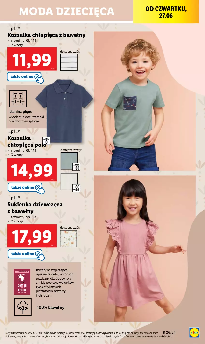 Gazetka promocyjna Lidl - GAZETKA - ważna 24.06 do 29.06.2024 - strona 27 - produkty: Dzieci, Kosz, Koszulka, Moda, Sok, Sukienka