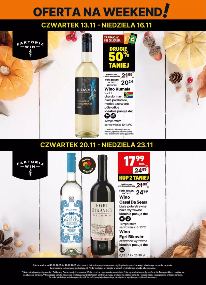 Gazetka promocyjna Delikatesy Centrum - Delibarek DC46-DC47 - ważna 13.11 do 26.11.2025 - strona 2 - produkty: Chardonnay, Dron, Merlot, Rama, Rum, Ser, Wino