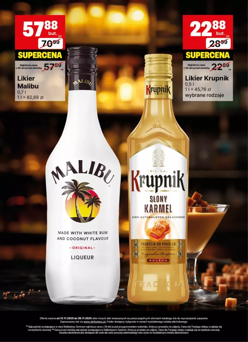 Gazetka promocyjna Delikatesy Centrum - Delibarek DC46-DC47 - ważna 13.11 do 26.11.2025 - strona 30 - produkty: Gin, Krupnik, Likier, Rama, Rum