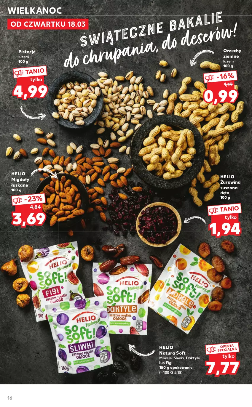 Gazetka promocyjna Kaufland - Dodatek WIELKANOC - ważna 18.03 do 03.04.2021 - strona 16 - produkty: Daktyle, Figi, Helio, Lody, Migdały, Migdały łuskane, Pistacje