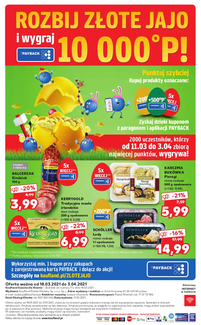 Gazetka promocyjna Kaufland - Dodatek WIELKANOC - ważna 18.03 do 03.04.2021 - strona 20 - produkty: Dres, Gra, Gry, Kindziuk, Lody, Masło, Pierogi