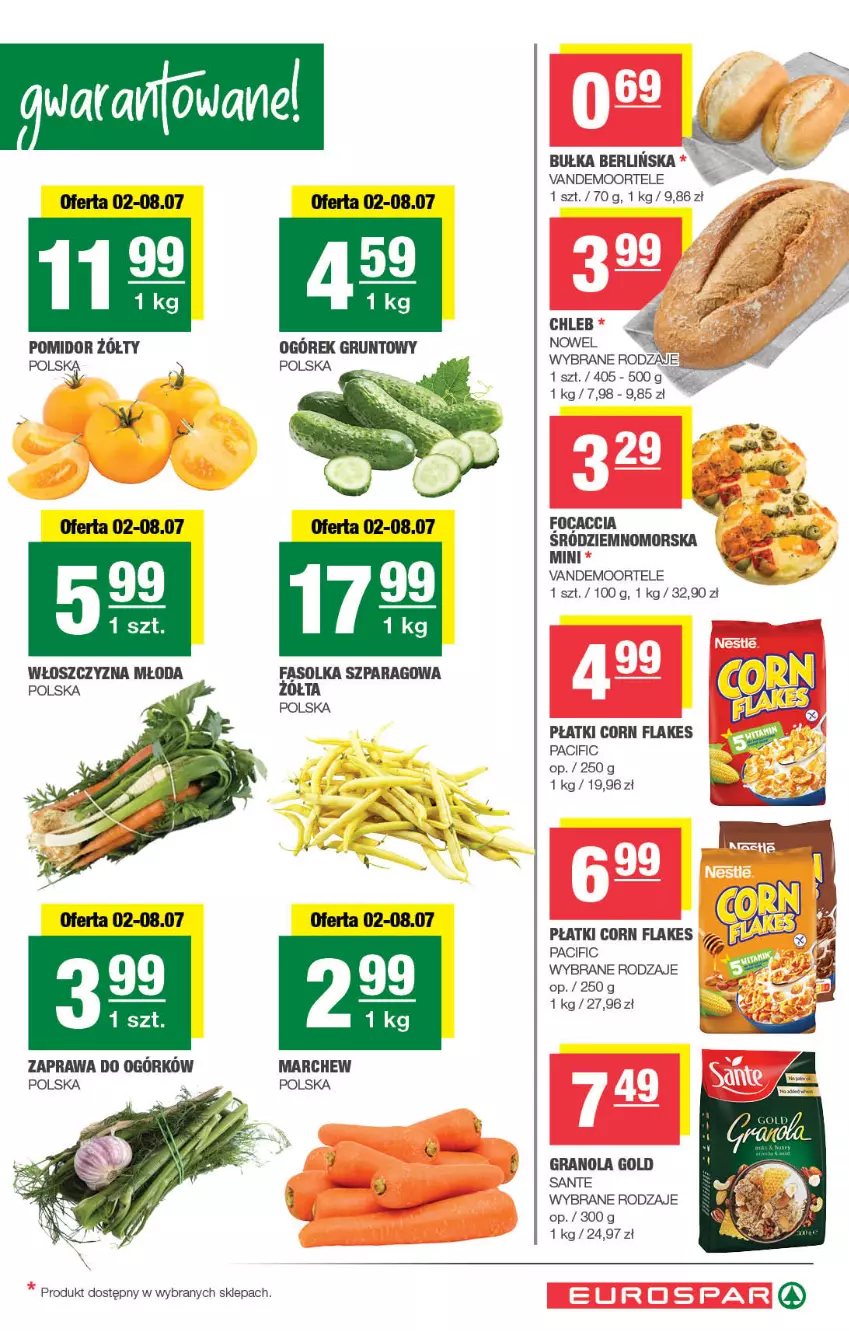 Gazetka promocyjna Spar - EuroSpar - ważna 29.06 do 09.07.2025 - strona 3 - produkty: Bułka, Chleb, Cif, Corn flakes, Focaccia, Gra, Granola, Grunt, Mola, Ogórek, Sante