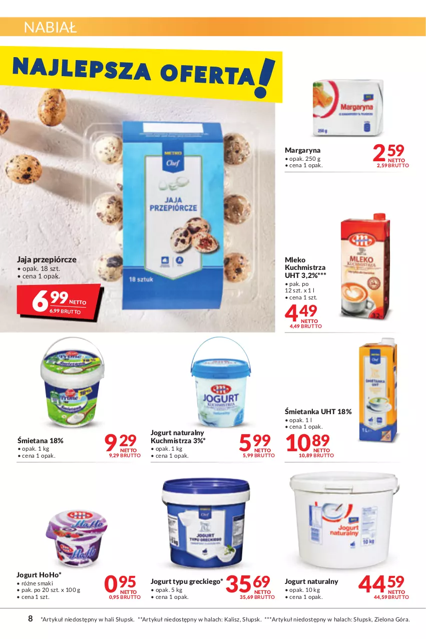 Gazetka promocyjna Makro - [Oferta promocyjna] Artykuły spożywcze i przemysłowe - ważna 26.07 do 08.08.2022 - strona 8 - produkty: Jaja, Jogurt, Jogurt naturalny, Margaryna, Mleko