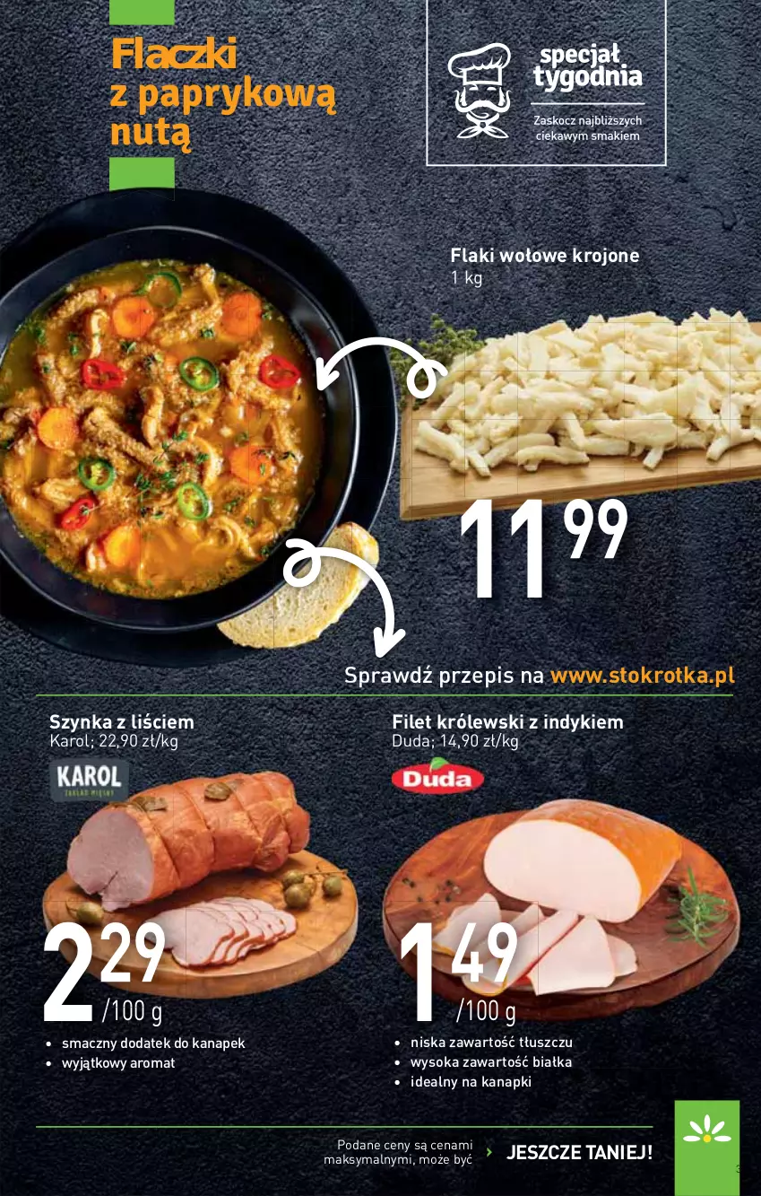 Gazetka promocyjna Stokrotka - Supermarket - ważna 02.09 do 08.09.2021 - strona 3 - produkty: Duda, Flaki, Flaki wołowe, Królewski, Sok, Szynka