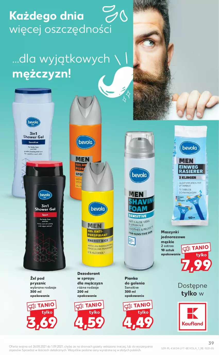 Gazetka promocyjna Kaufland - OFERTA TYGODNIA - ważna 26.08 do 01.09.2021 - strona 39 - produkty: Dezodorant, Pianka do golenia