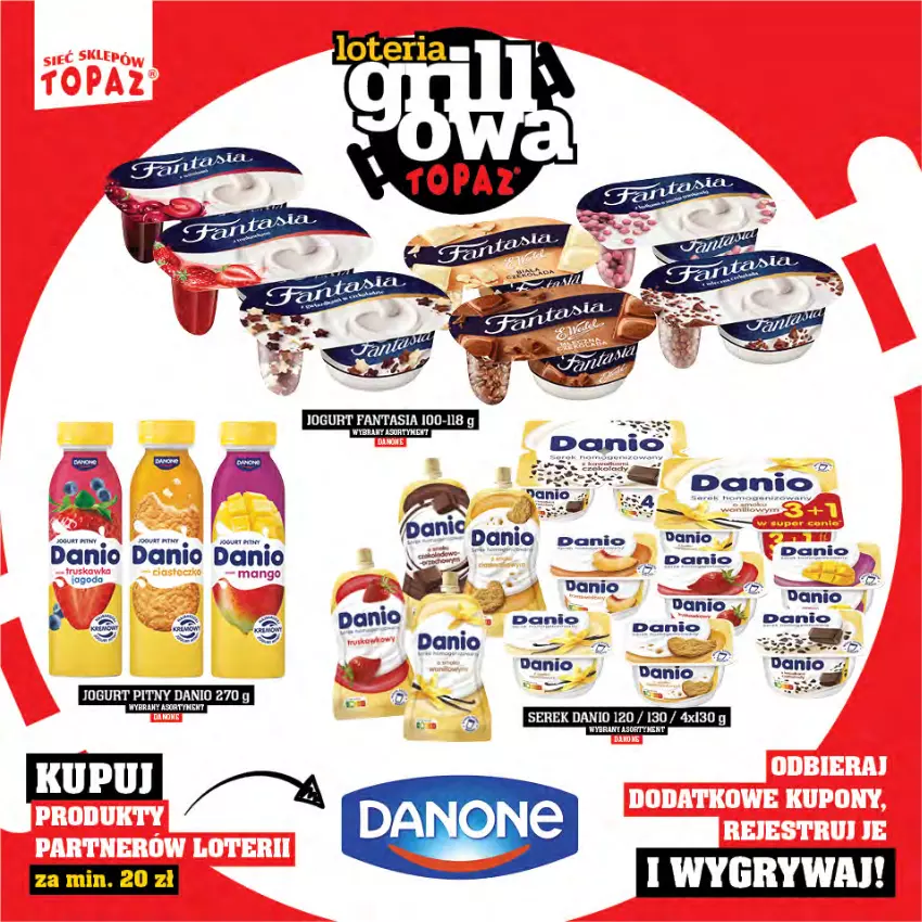 Gazetka promocyjna Topaz - Gazetka - ważna 25.04 do 15.06.2025 - strona 16 - produkty: Danio, Fa, Fanta, Jogurt, Jogurt pitny, Ser, Serek