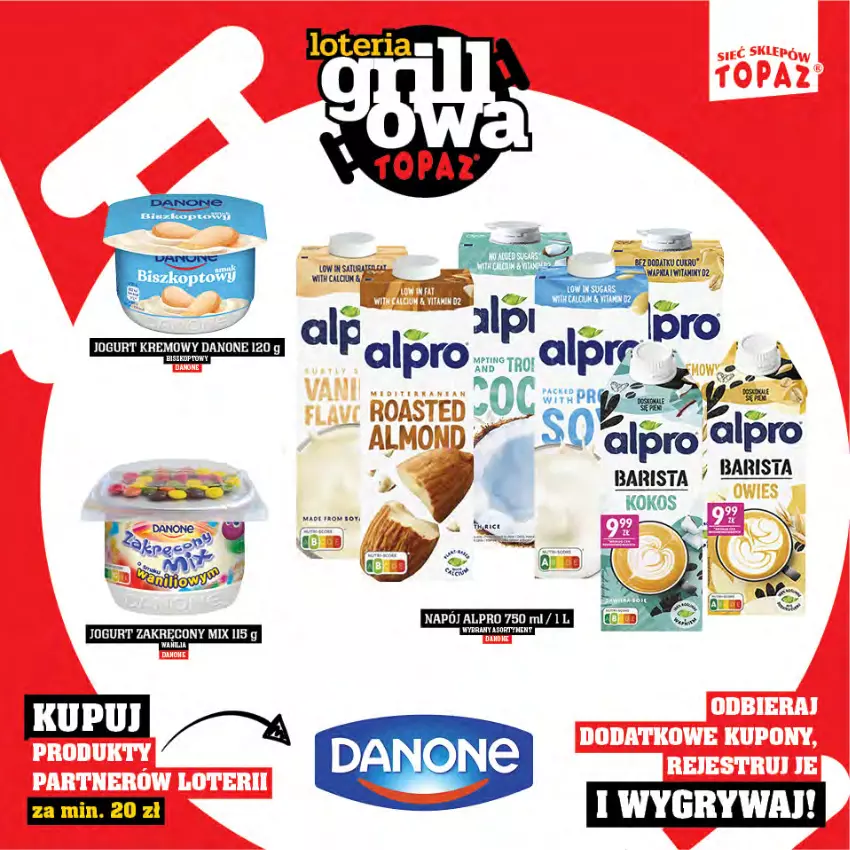 Gazetka promocyjna Topaz - Gazetka - ważna 25.04 do 15.06.2025 - strona 17 - produkty: Alpro, Calcium, Danone, Gry, Jogurt, Napój
