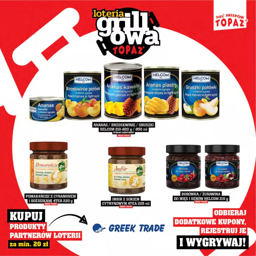 Gazetka promocyjna Topaz - Gazetka - ważna 25.04 do 15.06.2025 - strona 31 - produkty: Ananas, Brzoskwinie, Gruszki, HELCOM, Imbir, Kawa, LG, Piec, Piwa, Pomarańcze, Ser, Sok