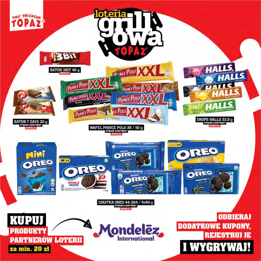 Gazetka promocyjna Topaz - Gazetka - ważna 25.04 do 15.06.2025 - strona 50 - produkty: 7 Days, Baton, Ciastka, Oreo, Prince Polo