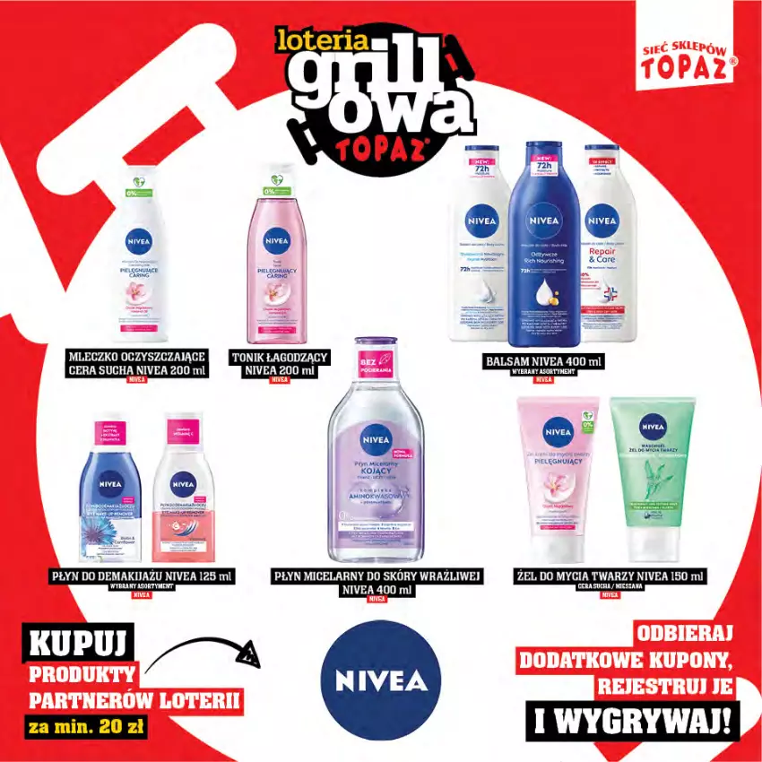 Gazetka promocyjna Topaz - Gazetka - ważna 25.04 do 15.06.2025 - strona 83 - produkty: Gry, Makijaż, Mleczko, Nivea, Tonik