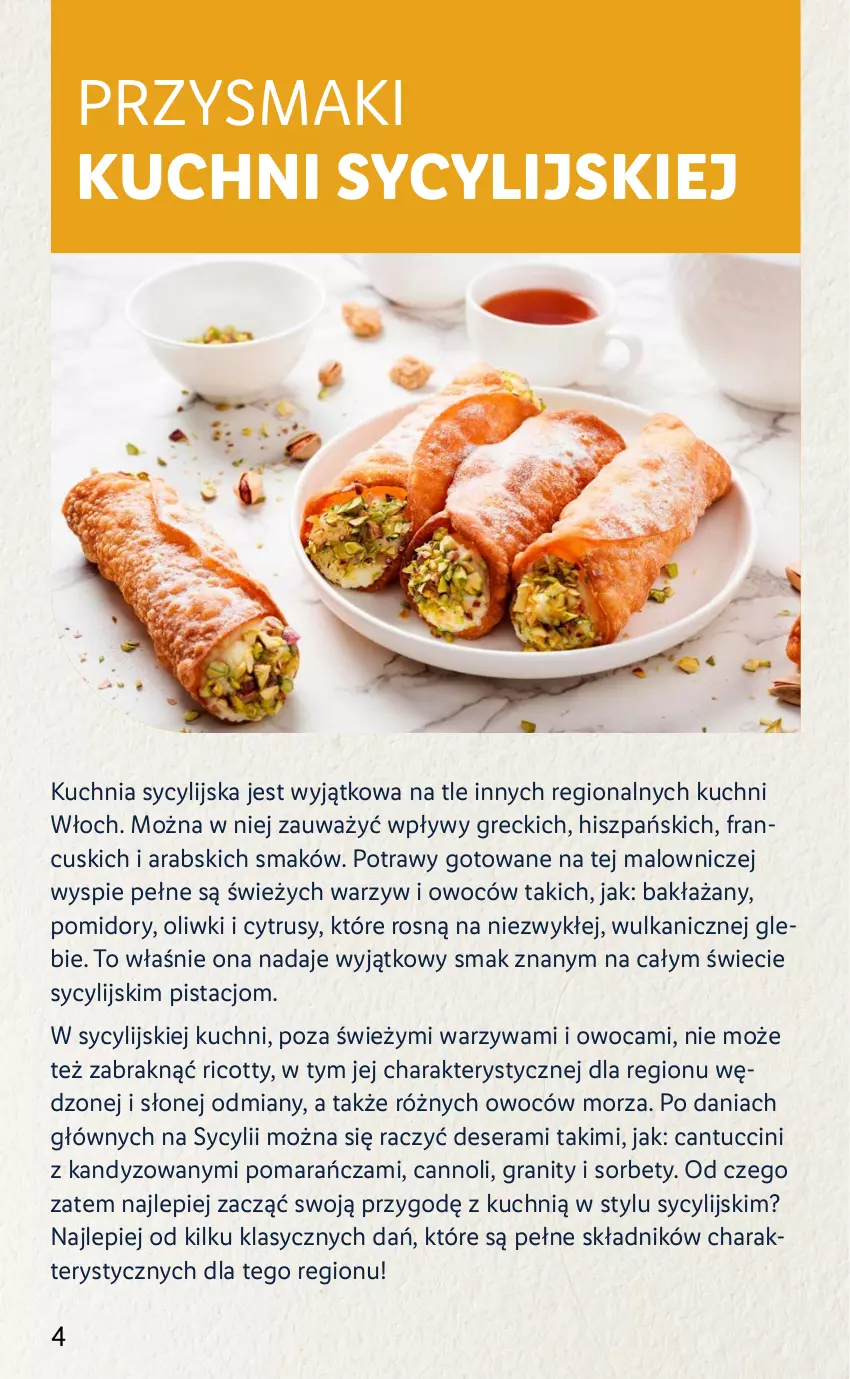 Gazetka promocyjna Lidl - KATALOG SYCYLIA - ważna 22.08 do 28.08.2022 - strona 4 - produkty: Deser, Gra, Kuchnia, Oliwki, Pomidory, Przysmaki, Ser, Warzywa