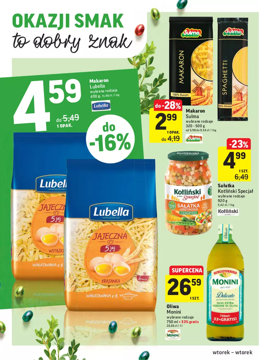 Gazetka promocyjna Intermarche - Wielkanoc - ważna 30.03 do 06.04.2021 - strona 36 - produkty: Bell, Bella, Gra, Lubella, Makaron, Monini, Sałat, Sałatka