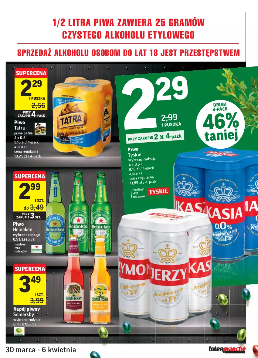 Gazetka promocyjna Intermarche - Wielkanoc - ważna 30.03 do 06.04.2021 - strona 39 - produkty: Gra, Heineken, Napój, Piwa, Piwo, Somersby, Tatra, Tyskie