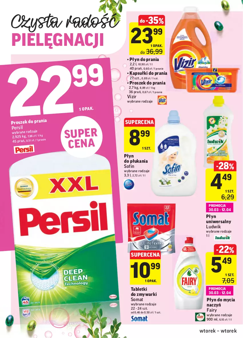 Gazetka promocyjna Intermarche - Wielkanoc - ważna 30.03 do 06.04.2021 - strona 42 - produkty: Do mycia naczyń, Fa, Fairy, Kapsułki do prania, Ludwik, Persil, Płyn do mycia, Płyn do mycia naczyń, Płyn do płukania, Płyn do prania, Proszek do prania, Somat, Tablet, Tabletki do zmywarki, Vizir, Zmywarki