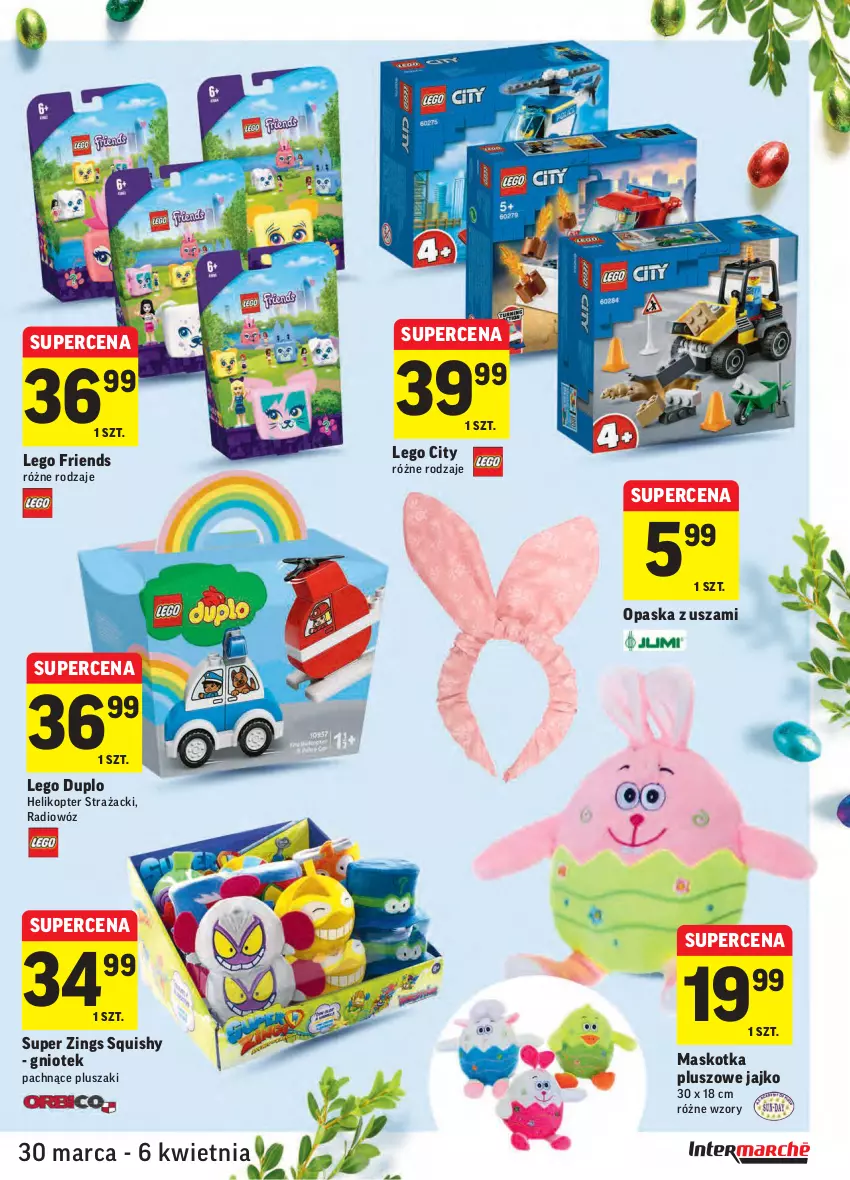 Gazetka promocyjna Intermarche - Wielkanoc - ważna 30.03 do 06.04.2021 - strona 45 - produkty: Helikopter, LEGO, LEGO City, LEGO Duplo, LEGO Friends, Opaska, Pluszak