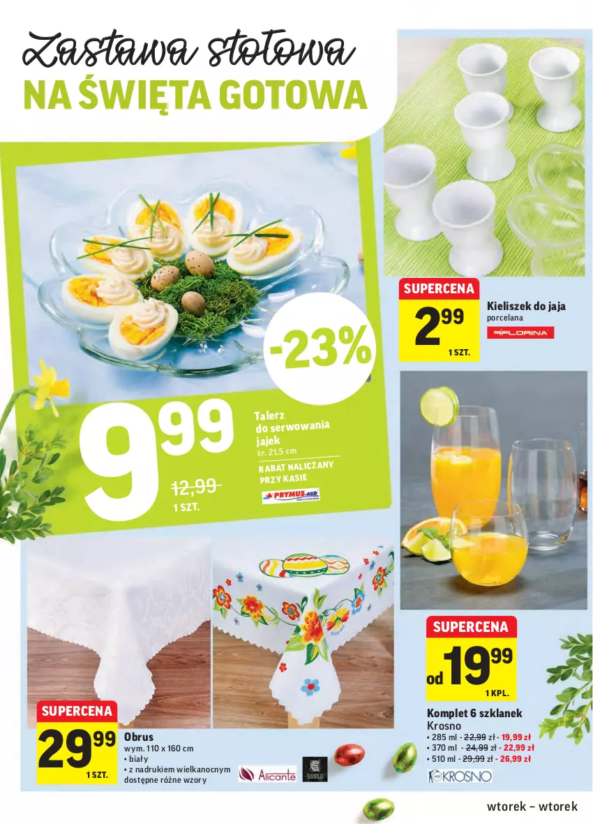 Gazetka promocyjna Intermarche - Wielkanoc - ważna 30.03 do 06.04.2021 - strona 46 - produkty: Jaja, Kieliszek, LANA, Obrus, Por, Ser, Talerz