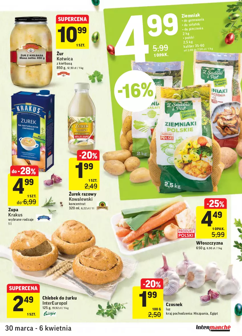 Gazetka promocyjna Intermarche - Wielkanoc - ważna 30.03 do 06.04.2021 - strona 9 - produkty: Chleb, Czosnek, Krakus, Piec, Zupa