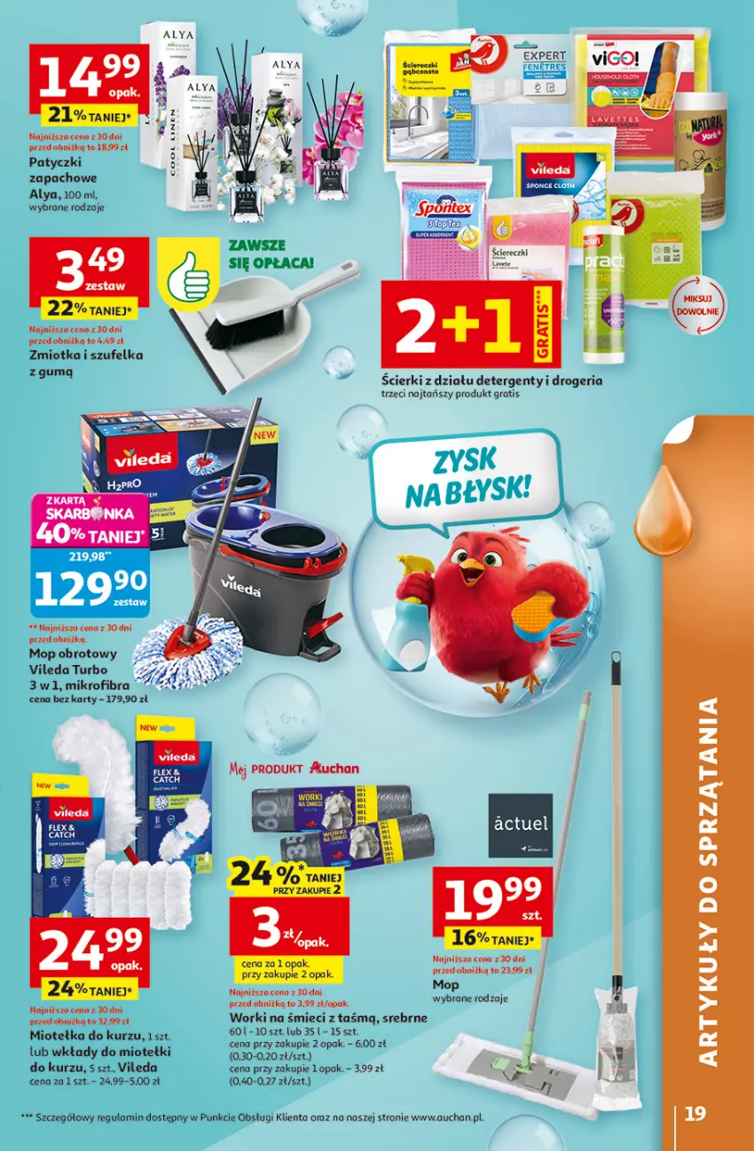 Gazetka promocyjna Auchan - Gazetka 30 Lat Hipermarket Auchan - ważna 19.03 do 25.03.2026 - strona 19 - produkty: Gra, Mop, Szufelka, Vileda, Worki na śmiec, Worki na śmieci