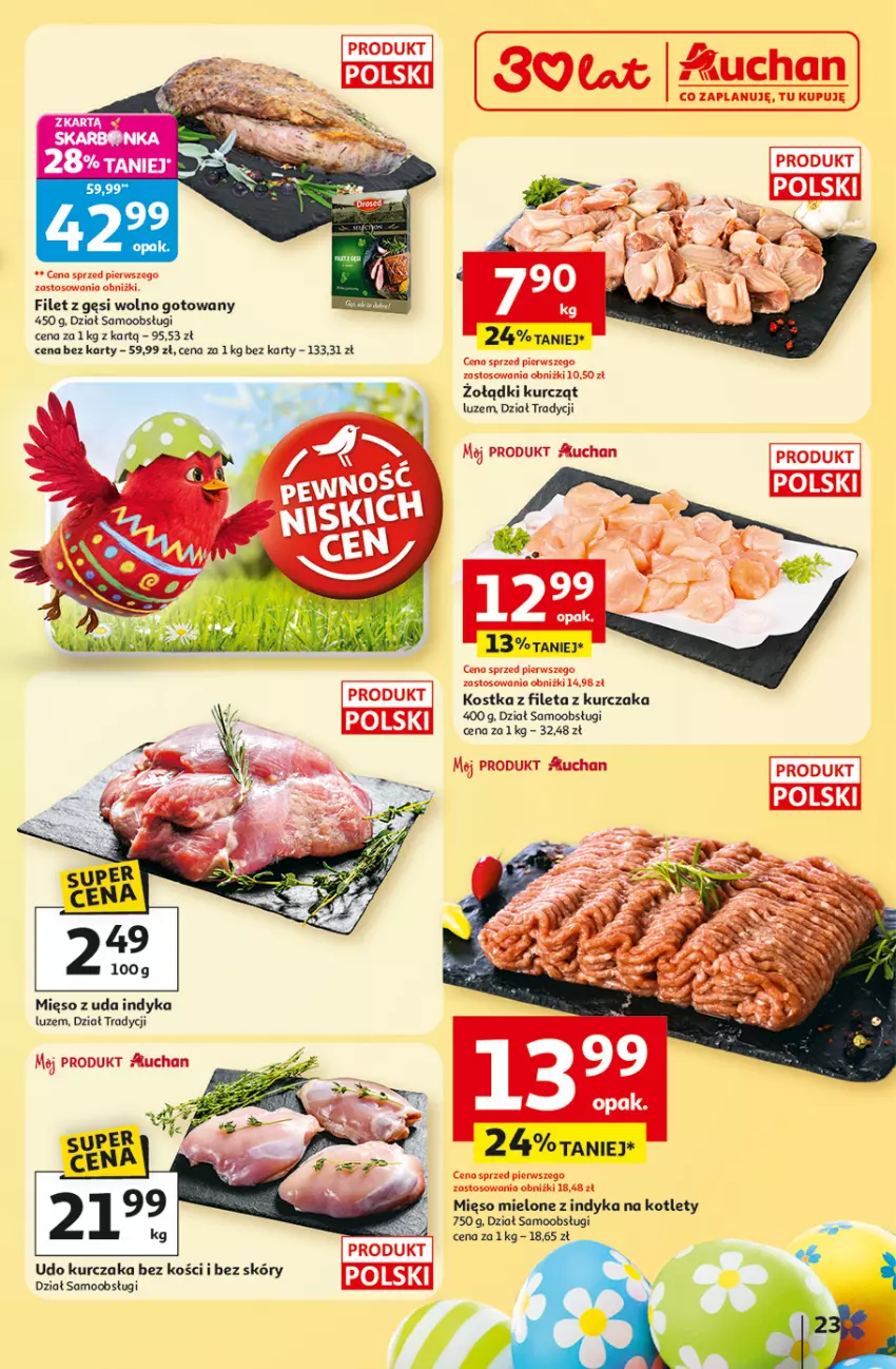 Gazetka promocyjna Auchan - Gazetka 30 Lat Hipermarket Auchan - ważna 19.03 do 25.03.2026 - strona 23 - produkty: Kotlet, Kurczak, Mięso, Mięso mielone