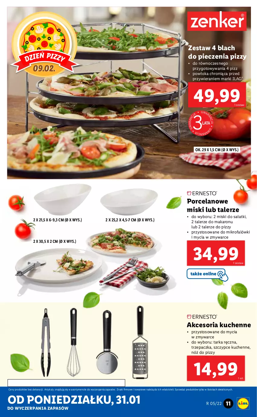 Gazetka promocyjna Lidl - GAZETKA - ważna 31.01 do 05.02.2022 - strona 11 - produkty: Fa, Makaron, Piec, Por, Sałat, Szczypce, Talerz, Tarka, Trzepaczka