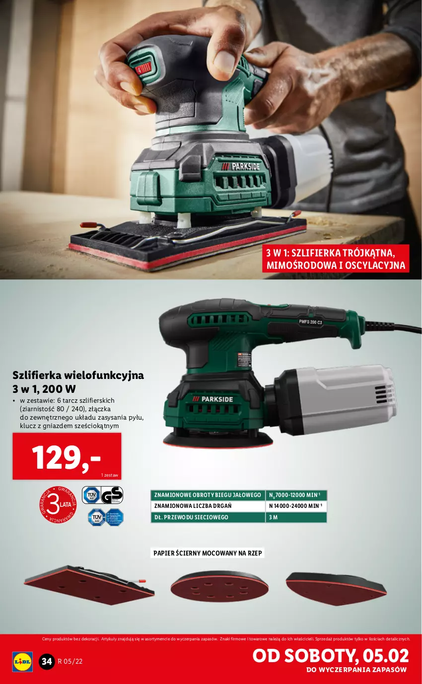 Gazetka promocyjna Lidl - GAZETKA - ważna 31.01 do 05.02.2022 - strona 38 - produkty: Papier, Papier ścierny, Szlifierka