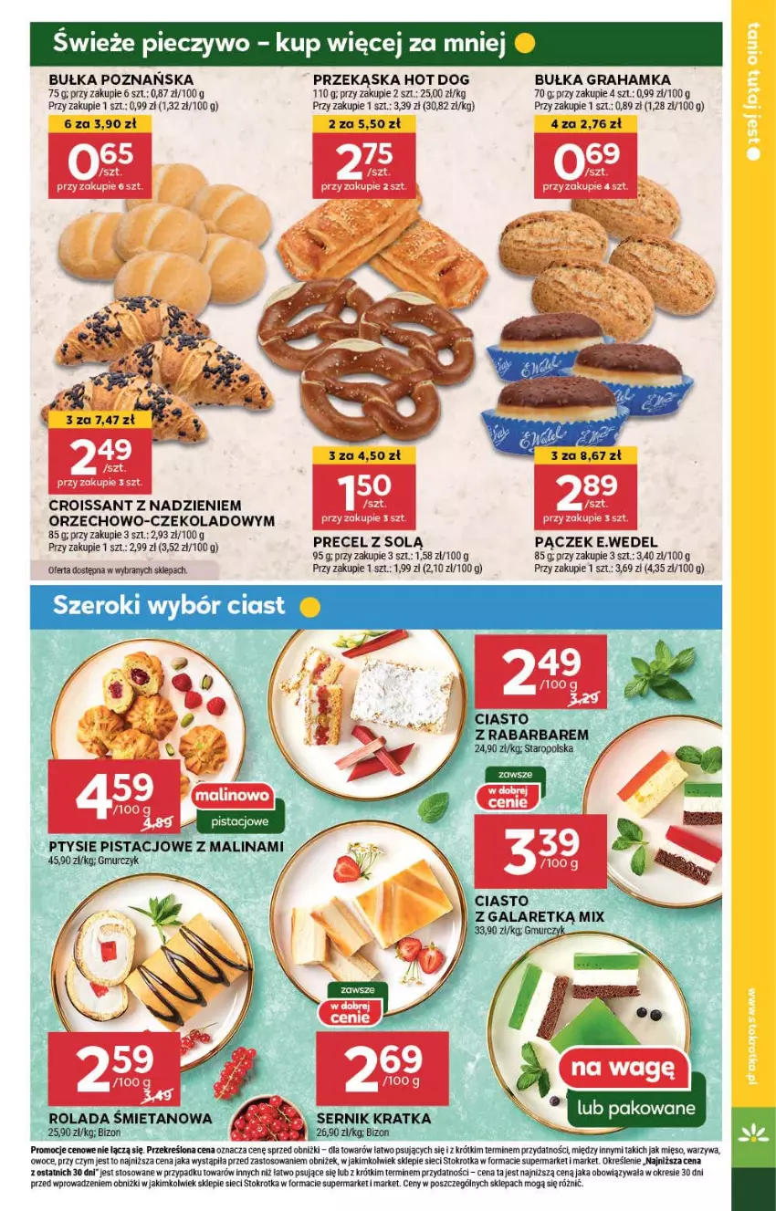 Gazetka promocyjna Stokrotka - Supermarket - ważna 18.07 do 24.07.2024 - strona 5 - produkty: Bułka, Bułka grahamka, Ciasto z galaretką, Croissant, Gala, Gra, Hot dog, Mięso, Owoce, Pączek, Warzywa