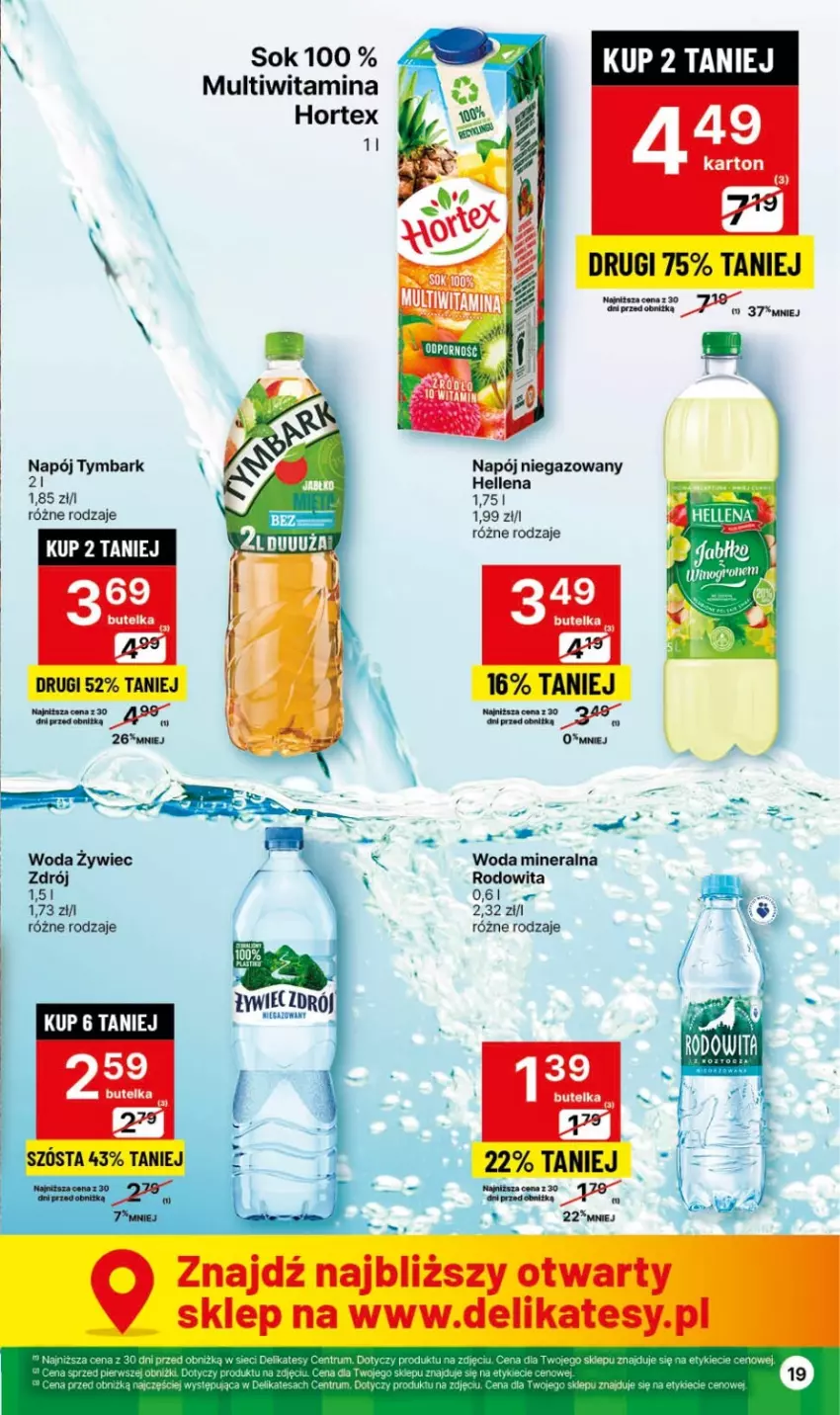 Gazetka promocyjna Delikatesy Centrum - Dyskontowe ceny w Delikatesach Centrum - ważna 11.01 do 17.01.2024 - strona 19 - produkty: Hellena, Hortex, JBL, Napój, Napój niegazowany, Sok, Tymbark, Wino, Woda, Woda mineralna