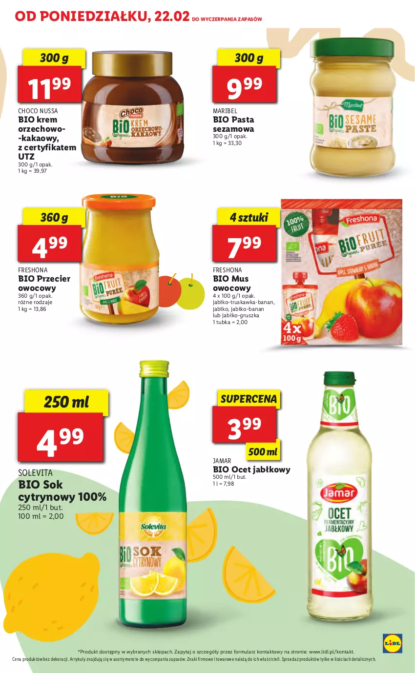 Gazetka promocyjna Lidl - TYDZIEŃ BIOHATERSKI - ważna 22.02 do 27.02.2021 - strona 17 - produkty: Kakao, Mus, Ocet, Sezam, Sok