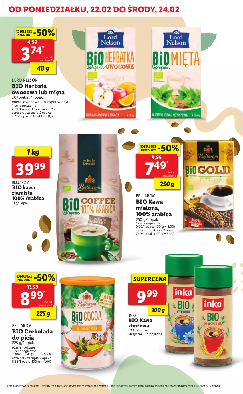 Gazetka promocyjna Lidl - TYDZIEŃ BIOHATERSKI - ważna 22.02 do 27.02.2021 - strona 19 - produkty: Bell, Bella, BIC, Czekolada, Herbata, Herbata owocowa, Inka, Kawa, Kawa mielona, Kawa zbożowa, Kawa ziarnista, Koper włoski, Mięta, Torebka