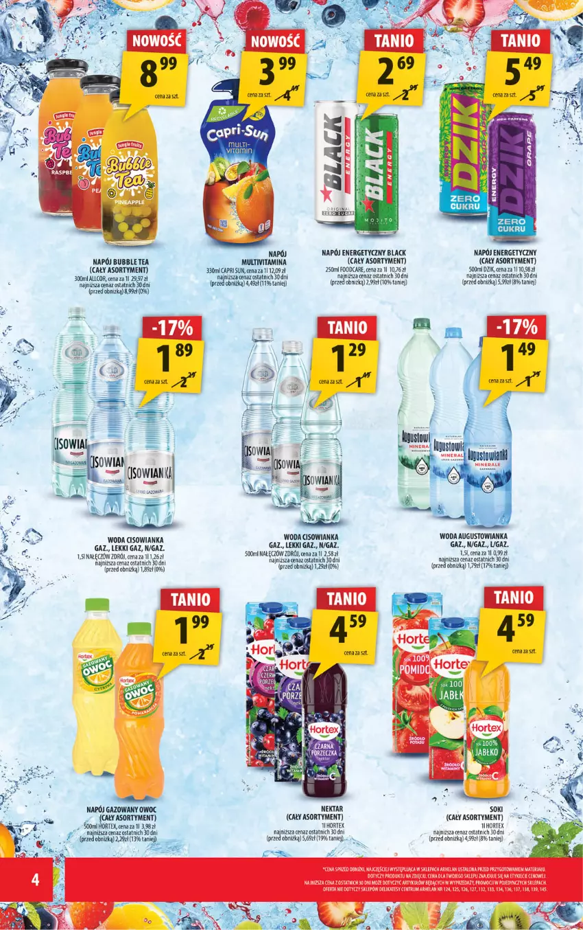 Gazetka promocyjna Arhelan - Gazetka - ważna 04.07 do 13.07.2025 - strona 4 - produkty: Cisowianka, Hortex, Lack, LG, Napój, Napój energetyczny, Napój gazowany, Pur, Rum, Woda