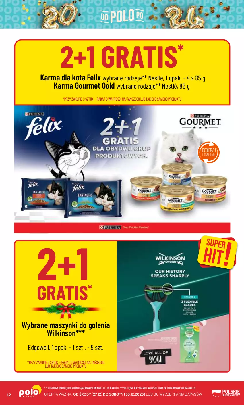 Gazetka promocyjna PoloMarket - Gazetka pomocyjna - ważna 27.12 do 30.12.2023 - strona 12 - produkty: BIC, Felix, Gourmet Gold, Gra, Lenor, Nestlé, Płyn do płukania