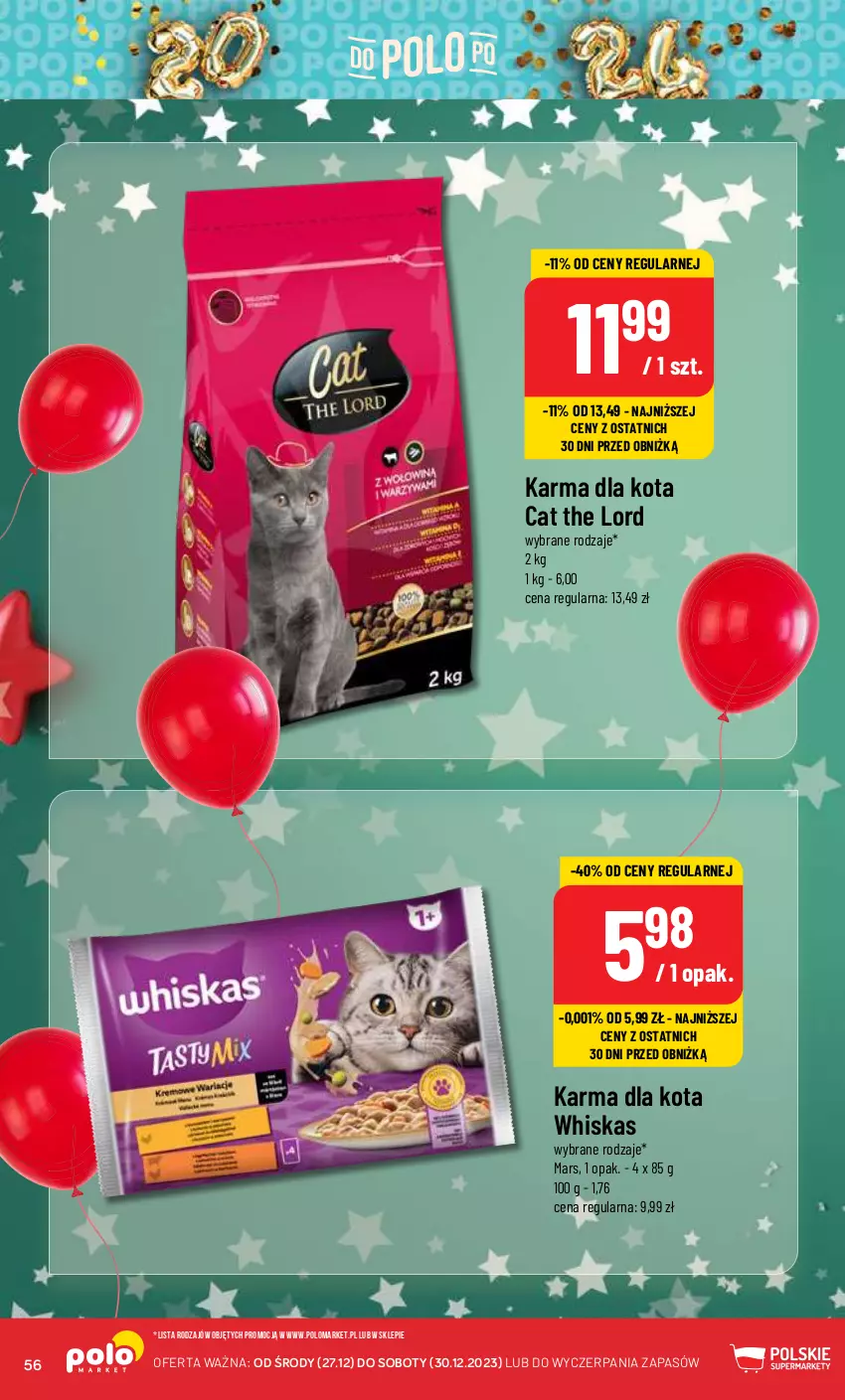 Gazetka promocyjna PoloMarket - Gazetka pomocyjna - ważna 27.12 do 30.12.2023 - strona 56 - produkty: Mars, Whiskas