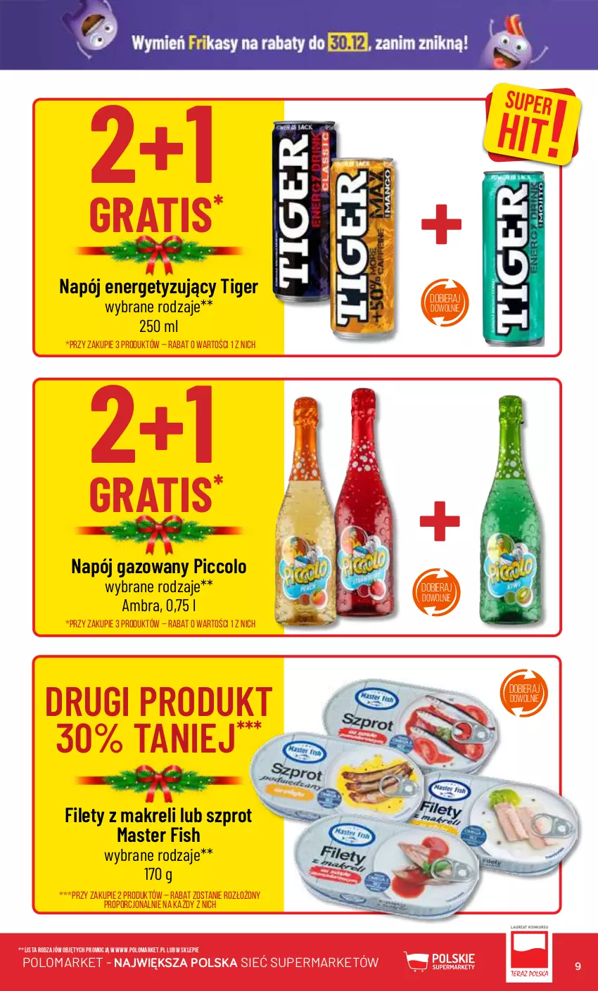 Gazetka promocyjna PoloMarket - Gazetka pomocyjna - ważna 27.12 do 30.12.2023 - strona 9 - produkty: Gra, Napój, Napój gazowany, Por, Szprot, Tiger