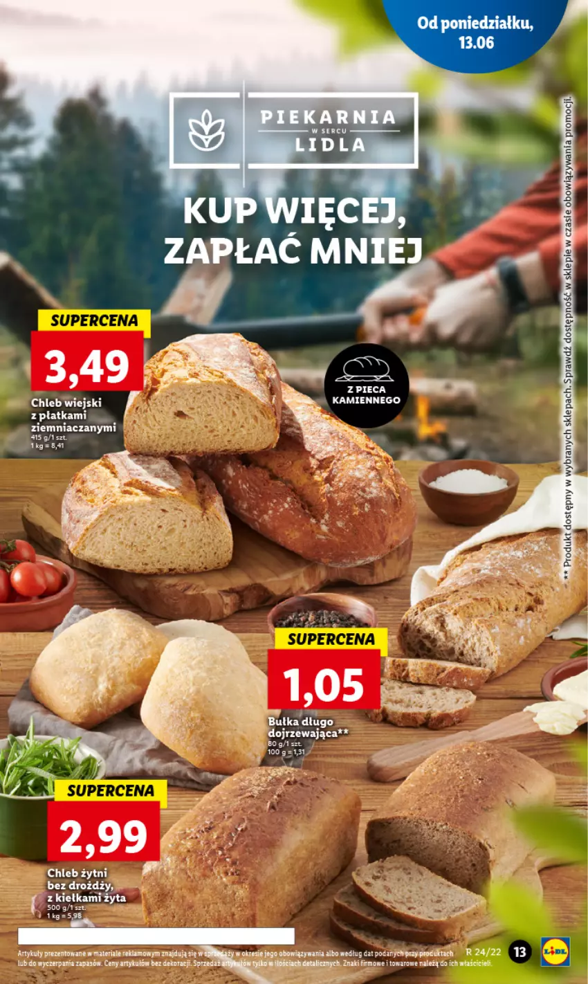 Gazetka promocyjna Lidl - GAZETKA - ważna 13.06 do 15.06.2022 - strona 13 - produkty: Bułka, Chleb