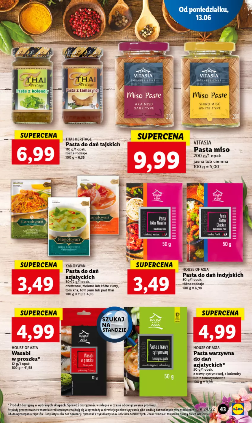 Gazetka promocyjna Lidl - GAZETKA - ważna 13.06 do 15.06.2022 - strona 43 - produkty: House of Asia, Pasta warzywna, Wasa