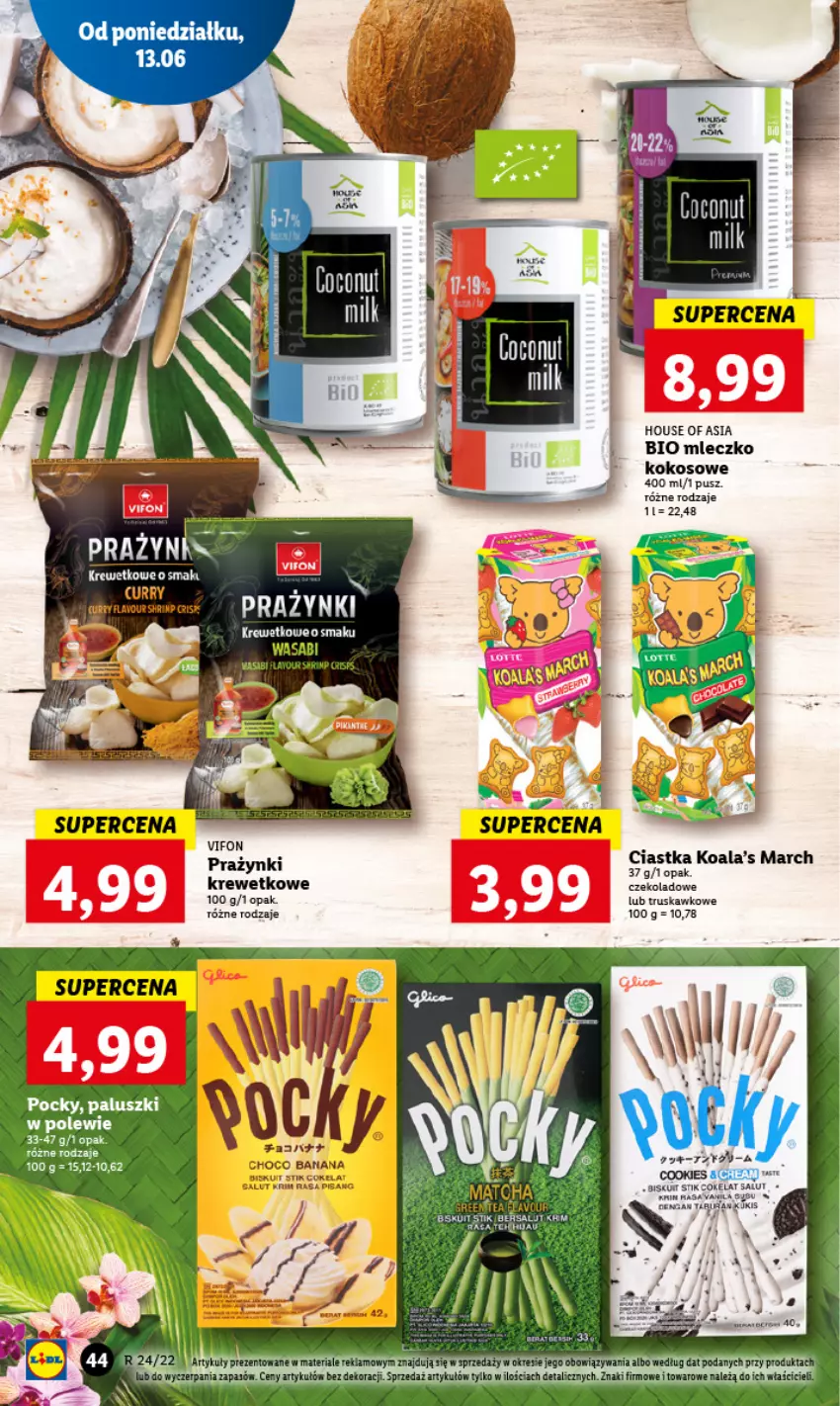 Gazetka promocyjna Lidl - GAZETKA - ważna 13.06 do 15.06.2022 - strona 44 - produkty: Ciastka, House of Asia, Kokos, Mleczko, Pax, Wasa