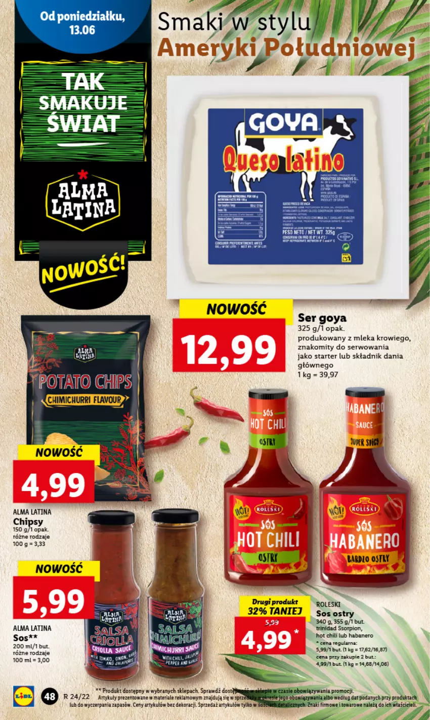 Gazetka promocyjna Lidl - GAZETKA - ważna 13.06 do 15.06.2022 - strona 48 - produkty: Chipsy, Sati, Ser, Sos